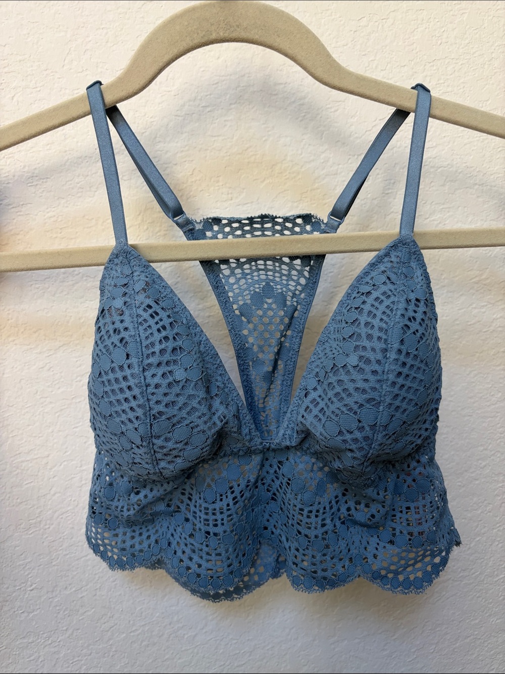 Victoria's Secret Dusty Blue Crochet Lace Bralette